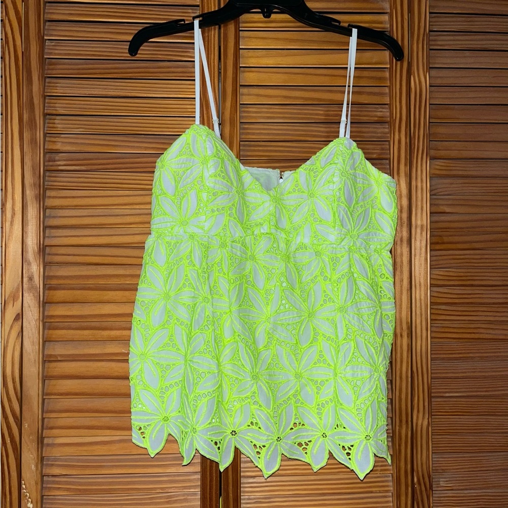 Lilly‎ Pulitzer Mellie Mambo Eyelet Pepino Green Size 4 Cami Top